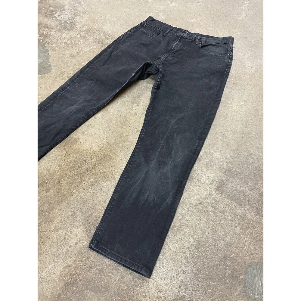 Gap Athletic STR B Jeans Mens 34x30‎ Black Athletic Straight Leg Zip Fly Stretch